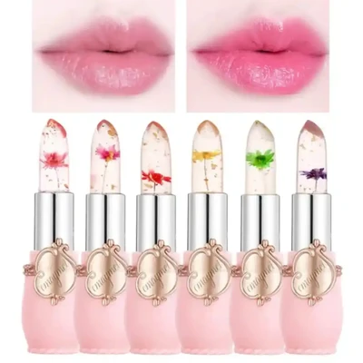 6 pcs Emaymei Transparent Jelly Change Lipstick.