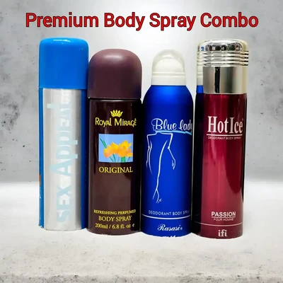 Premium 200 ml 4 pcs body spray combo