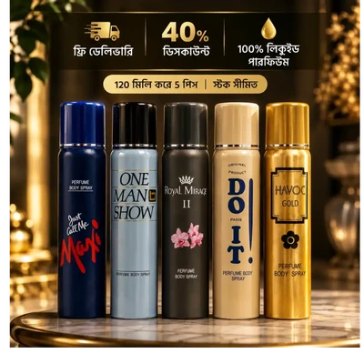 120 ML 5 pcs body spray combo (no gas)