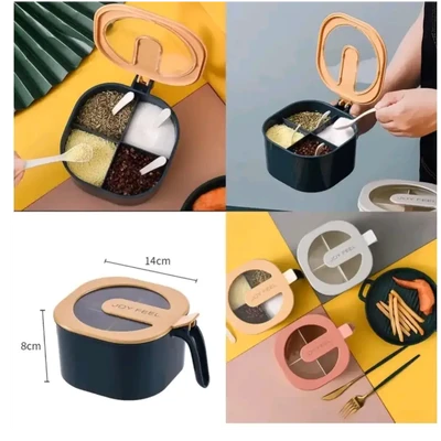 Large Spice kit 4 section with spoons